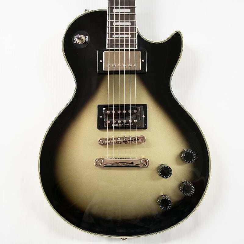 Epiphone Adam Jones Les Paul Custom Art Collection Electric Guitar - Julie Heffernan's "Not Dead Yet," Antique Silverburst