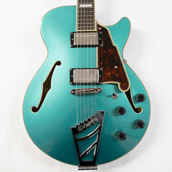D'Angelico Premier SS Semi-hollowbody Electric Guitar - Sky Blue with Stopbar Tailpiece