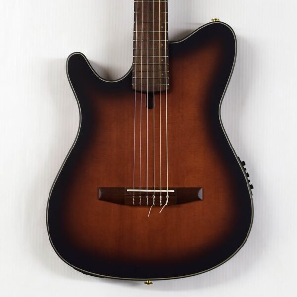 Ibanez FRH10NL Left-Handed Nylon-String Acoustic-Electric Guitar Brown Sunburst Flat