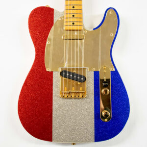 Fender Buck Owens Telecaster Electric Guitar - Red, Silver, and Blue Sparkle
