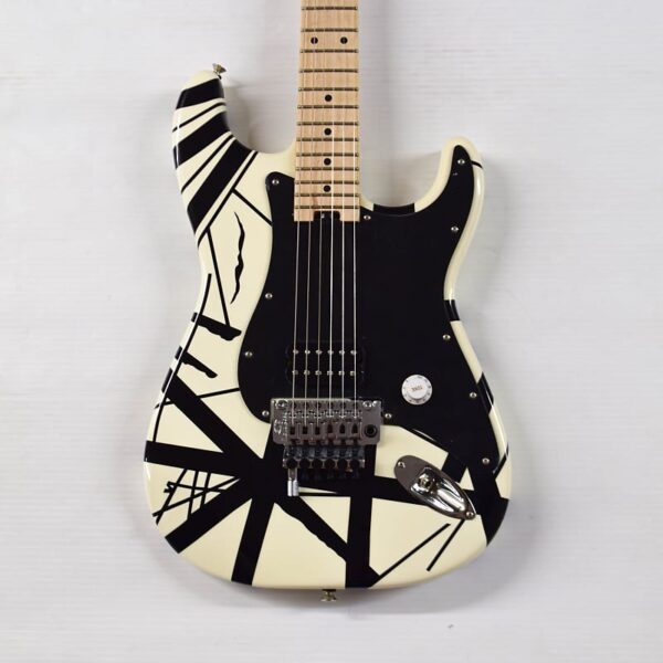 EVH Striped Series Electric Guitar - White with Black Stripes